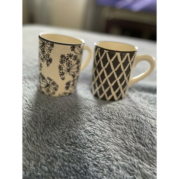 World Market Other - World Market Cream‎ & Grey Coffee/Tea Mug Hot / Cold